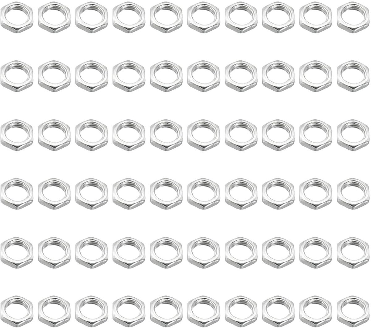 60 Stuks Hex Moeren M10 x 1 SW12 H.3 mm, ISO Fijn Draad DIN 13-5, Voor Mechanische Toepassingen, Corrosiebescherming en Precisieverbindingen
