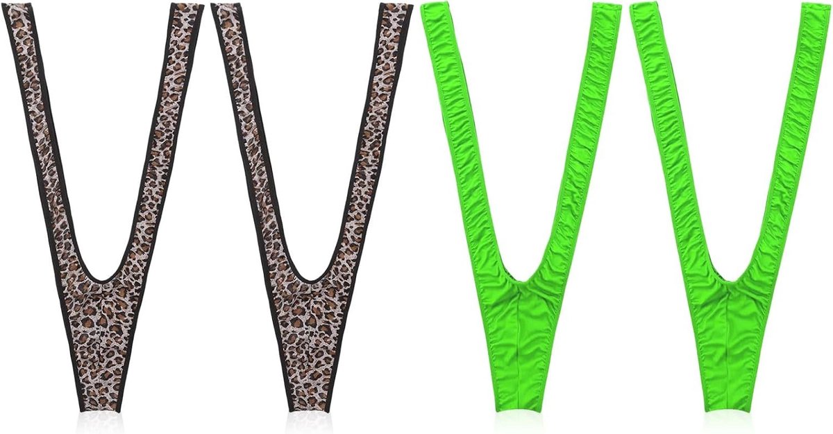 Mankini Kostuum voor Mannen, 4 Delig Verstelbaar, Sexy Thong en V-Strap, Ideaal voor Feestjes en Carnaval