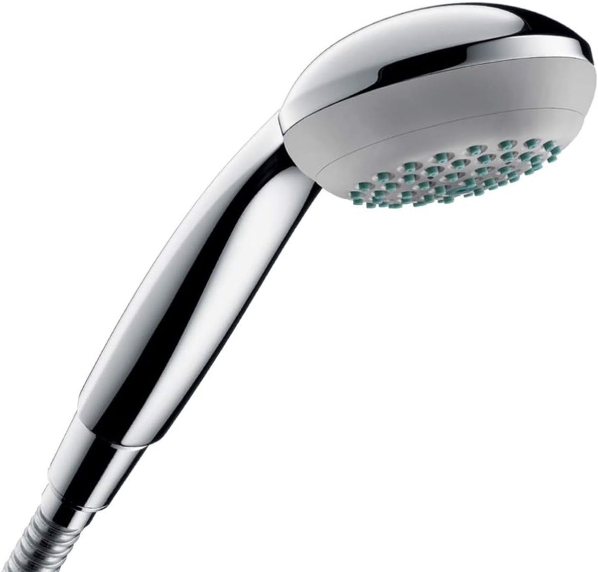 Thijox - Douchekop Ronde Crometta 85, Chroom, Ergonomische Handgreep, Moderne Badkameraccessoire, Lichtgrijze Straalschijf, Hoogwaardige Kwaliteit