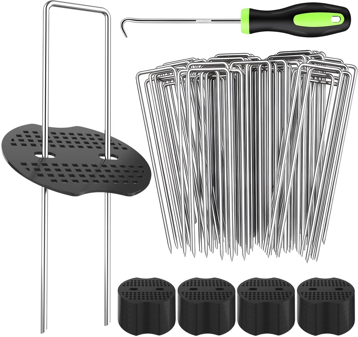 Dailygoods- Grondankers 200 stuks - U-vormige Grondpennen - Verzinkt Staal - Roestvrij - Voor Onkruidvlies en Tenten - Duurzaam en Herbruikbaar