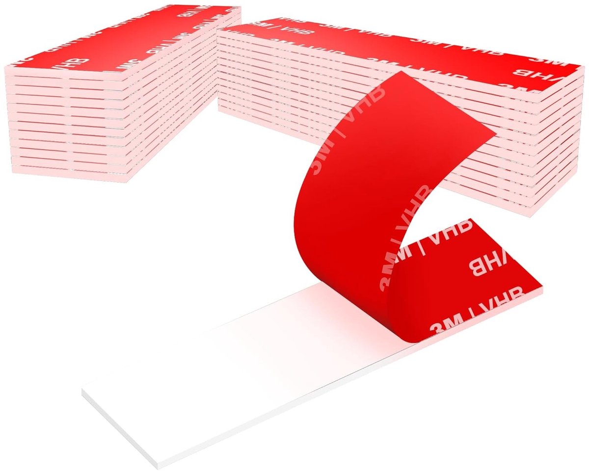 Extra sterke dubbelzijdige plakpads, 20 stuks, transparant, 2.5 x 10 cm, verwijderbare tape voor auto, thuis en knutselen, 1 mm dik
