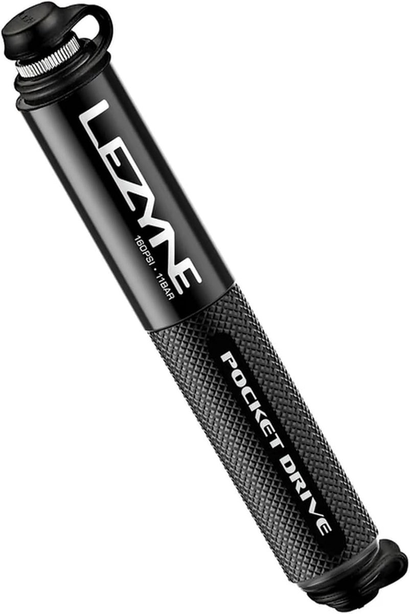 Thijox - Pocket Drive Fiets Handpomp, Hoge Druk 160 PSI, Presta & Schrader Compatibel, Compact en Lichtgewicht, Ideaal voor Fietsers, Zwart