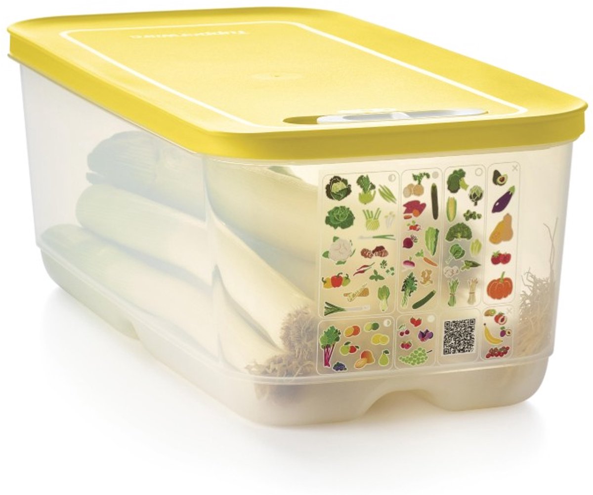 Tupperware VentSmart Vershouddoos 6.1L Doorzichtig en Geel Deksel