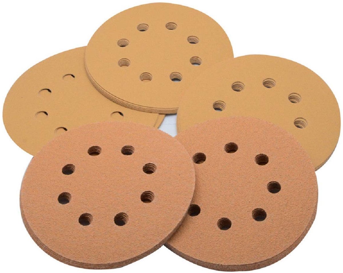 Set van 5 Schuurpapier Schuurdiscs met 8 Gaten - 60 Grit Eccentrische Schuurpads voor Hout en Metaal