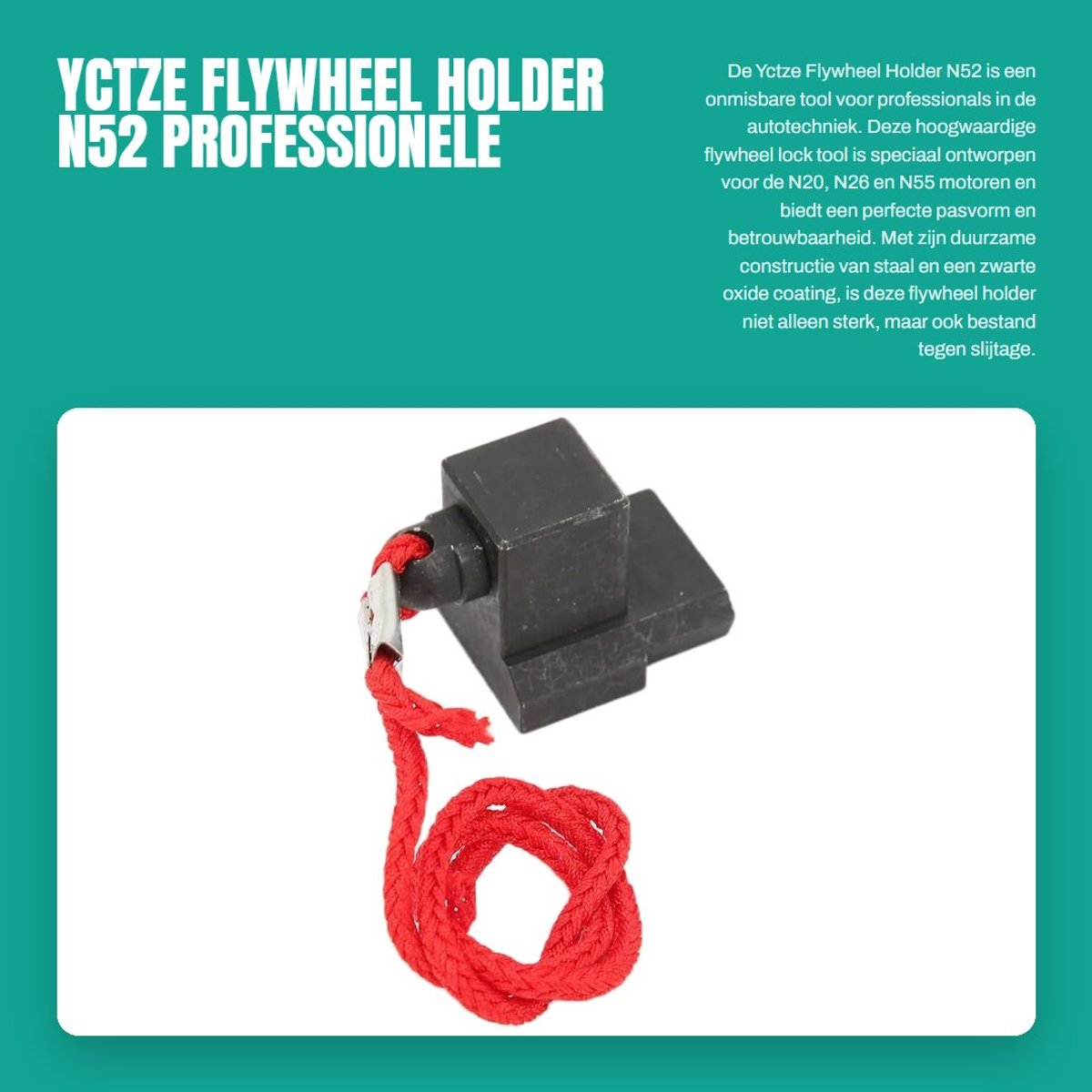 Dailygoods- Flywheel Holder Professionele Staal Gereedschap - Vervangingsonderdeel 118660 - Geschikt voor N20/N26/N55 Motor - Zwart Oxide Coating - Perfecte Pasvorm - Motorsteun