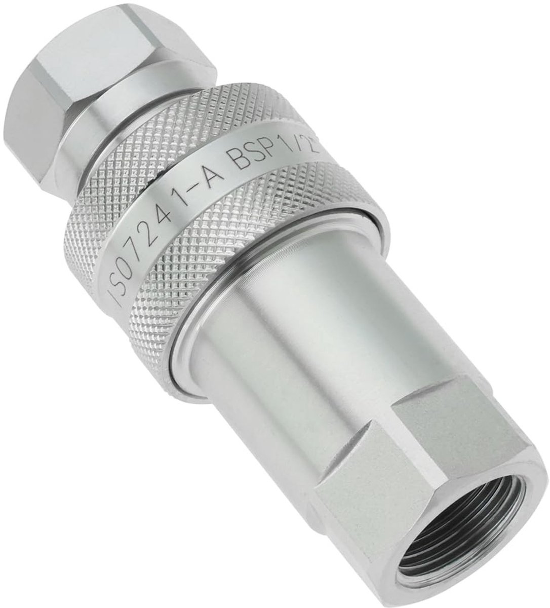 Dailygoods- Hydraulische Koppeling 1/2" BSP - Snelkoppeling - Mannelijke/Vrouwelijke Connector - Roestvrij Staal - Duurzaam - Hoogwaardige Structuur