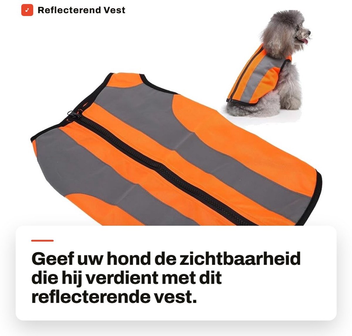 Dailygoods- Reflecterend Vest Hoge Zichtbaarheid - Hondenjas Waterdicht - Hondentas Draagtas - Hondenaccessoires - Veiligheidsvest - Fluorescerend Oranje