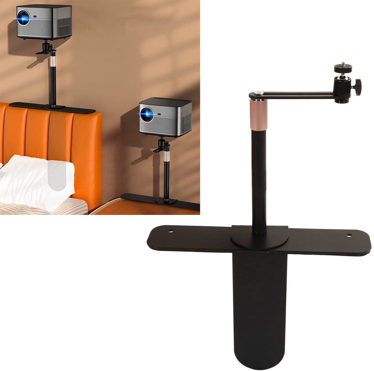 Dailygoods - Projectorstandaard - Draagbaar - Verstelbaar - Zwart - 360 Graden - Geschikt voor Thuisbioscoop en Bijeenkomsten - Universeel