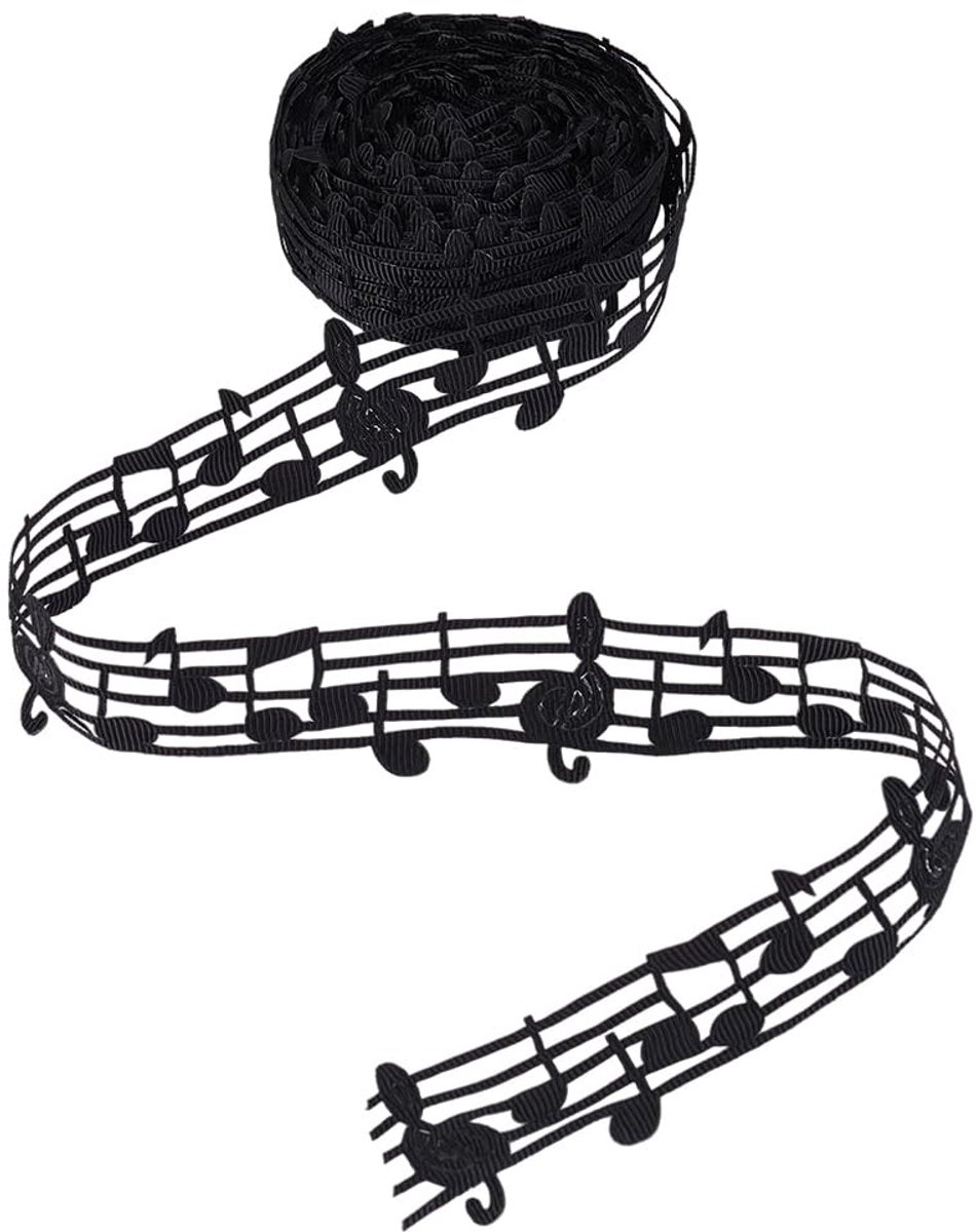 Dailygoods- Muzieknoot Lint 9 Meter - Decoratie Lint - Cadeauverpakking - Feestaccessoires - Bruiloft Decoratie - Creatieve Knutselbenodigdheden - Decoratielint