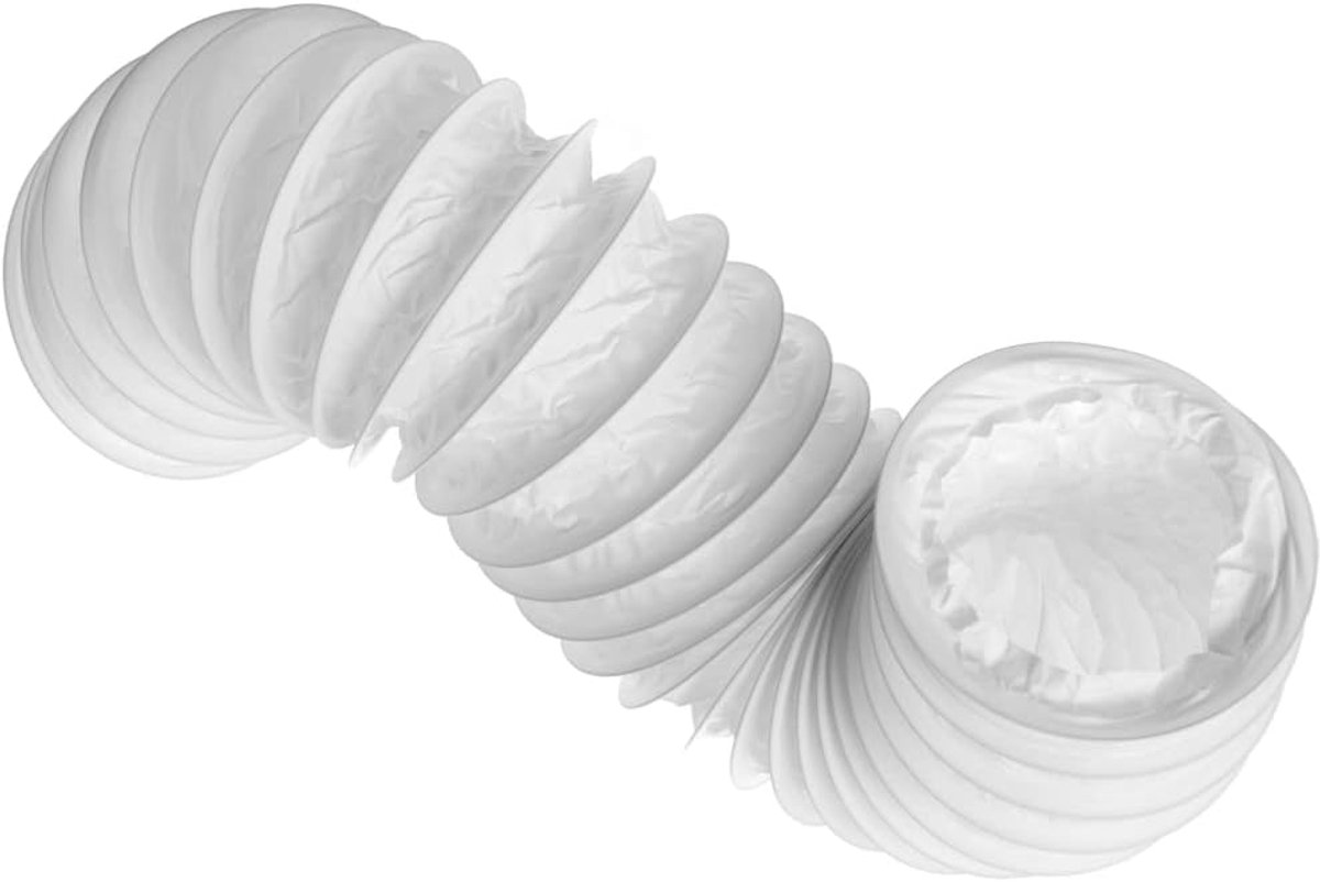 Thijox - Ø 100mm Flexibele Luchtslang 1m voor Afzuigkap, Airconditioning, Wasdroger - Ventilatiekanalen van PVC, Buigzaam en Duurzaam