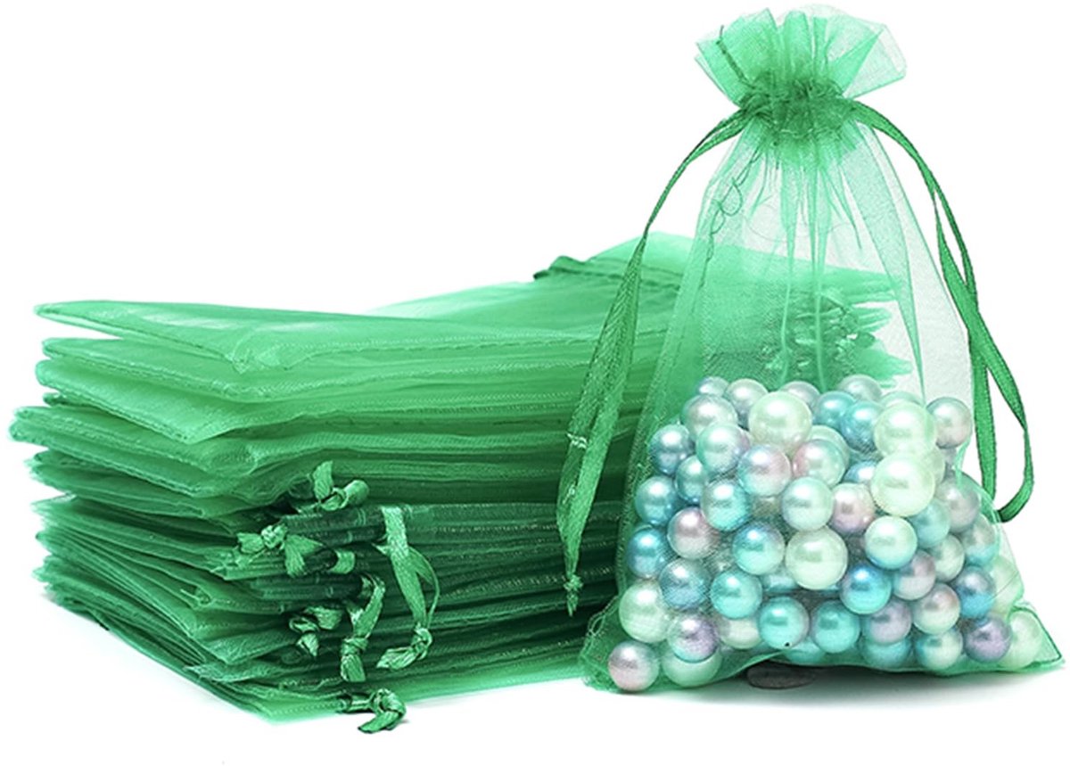 Dailygoods- Geschenkzakjes 100 stuks - Organza Zakjes 7 x 9 cm - Transparant - Trekkoord - Mini & Schattig - Voor Sieraden en Snoepjes - Cadeauzakjes