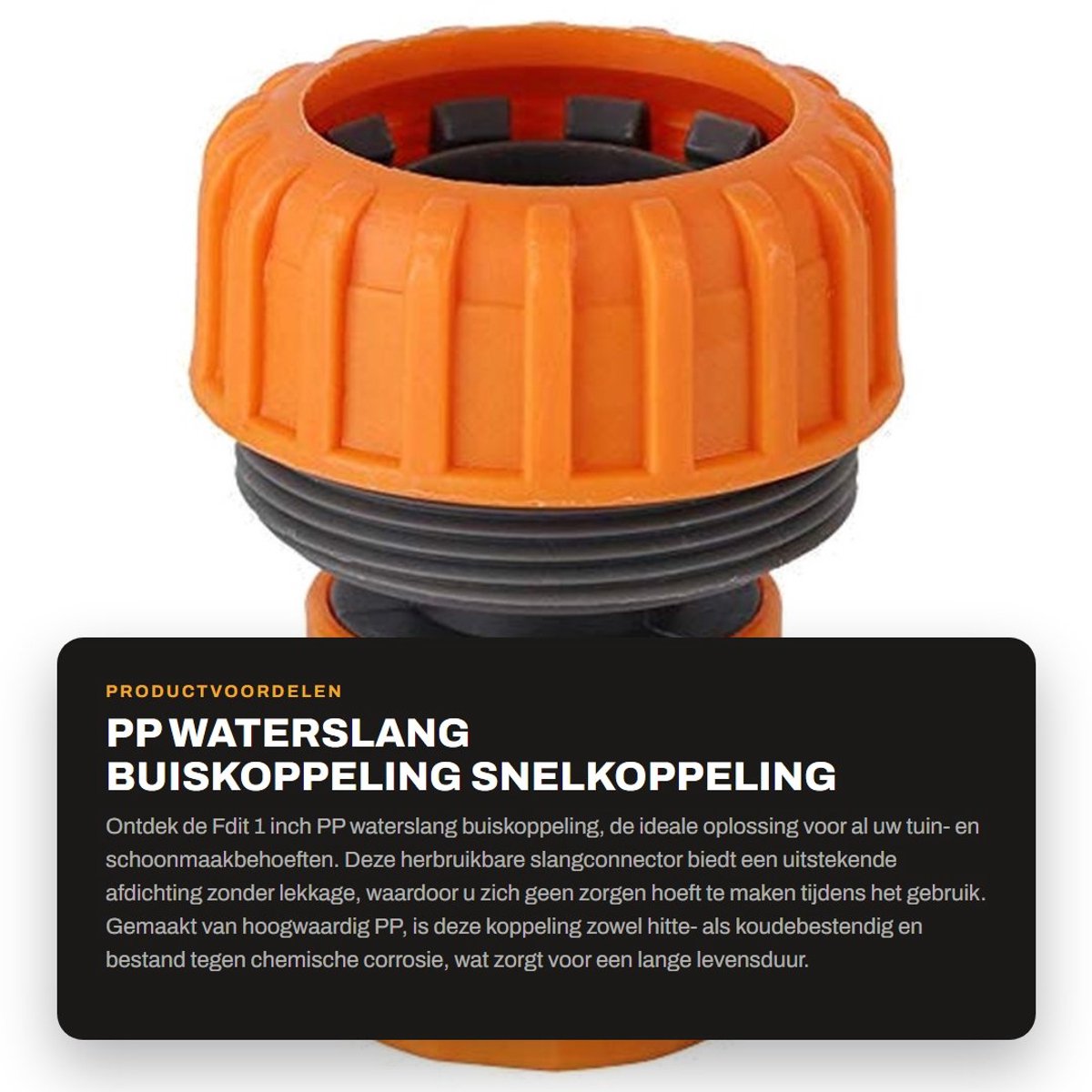 Dailygoods- Waterslang Koppeling Goede Afdichting - Slangconnector - 1 Inch - 5 Stuks - Duurzaam PP - Hitte- en Koudebestendig