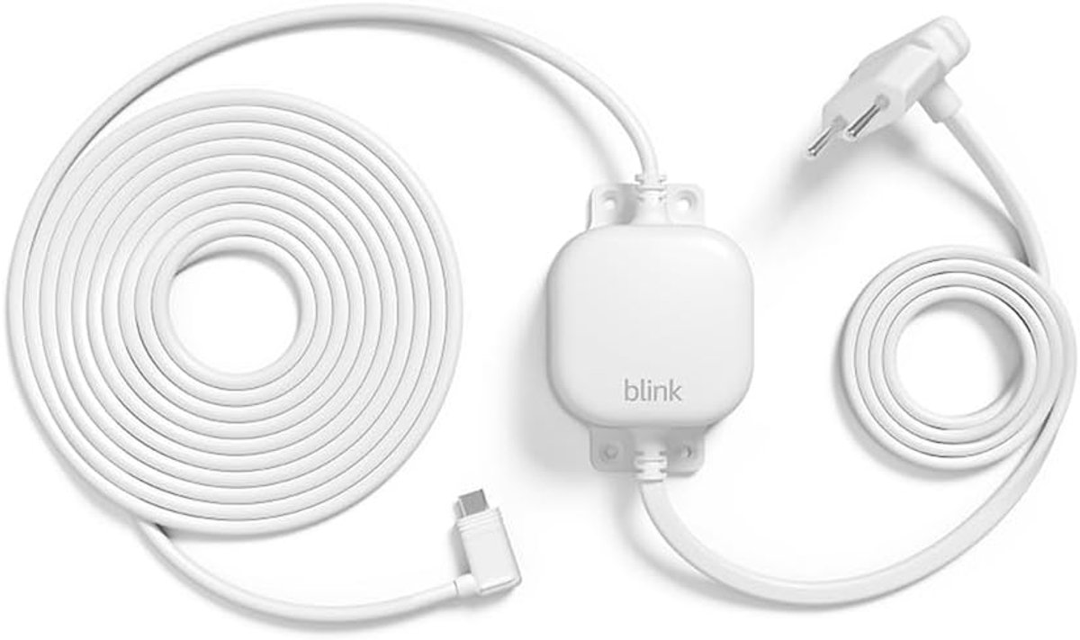 Thijox - Weerbestendige Stroomadapter van 4 m voor Blink Mini 2 - Wit, Perfect voor Buitengebruik, Tuin, Camping en Beveiligingscamera's