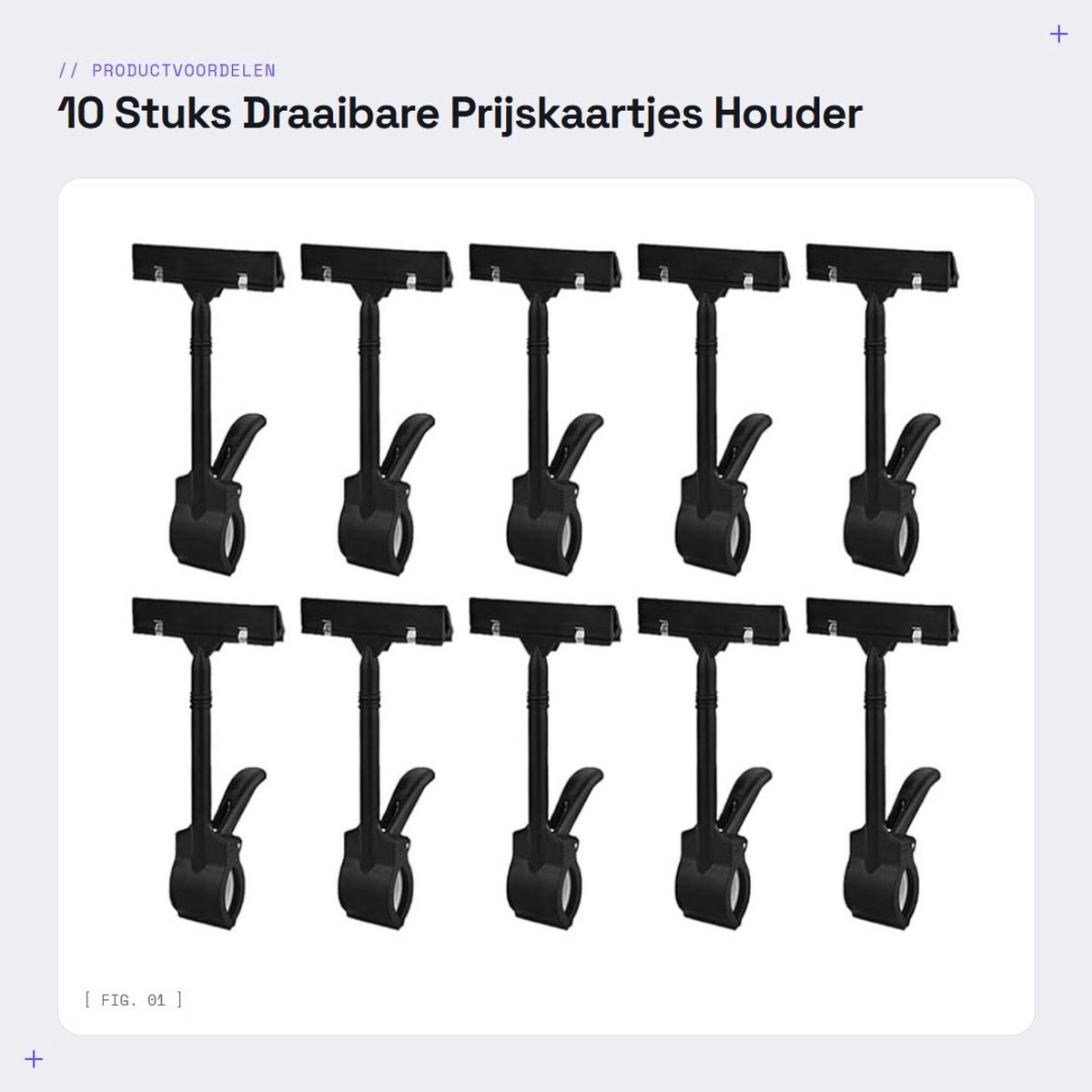 Dailygoods - 10 Stuks Draaibare Prijskaartjes Houder voor Verkoop