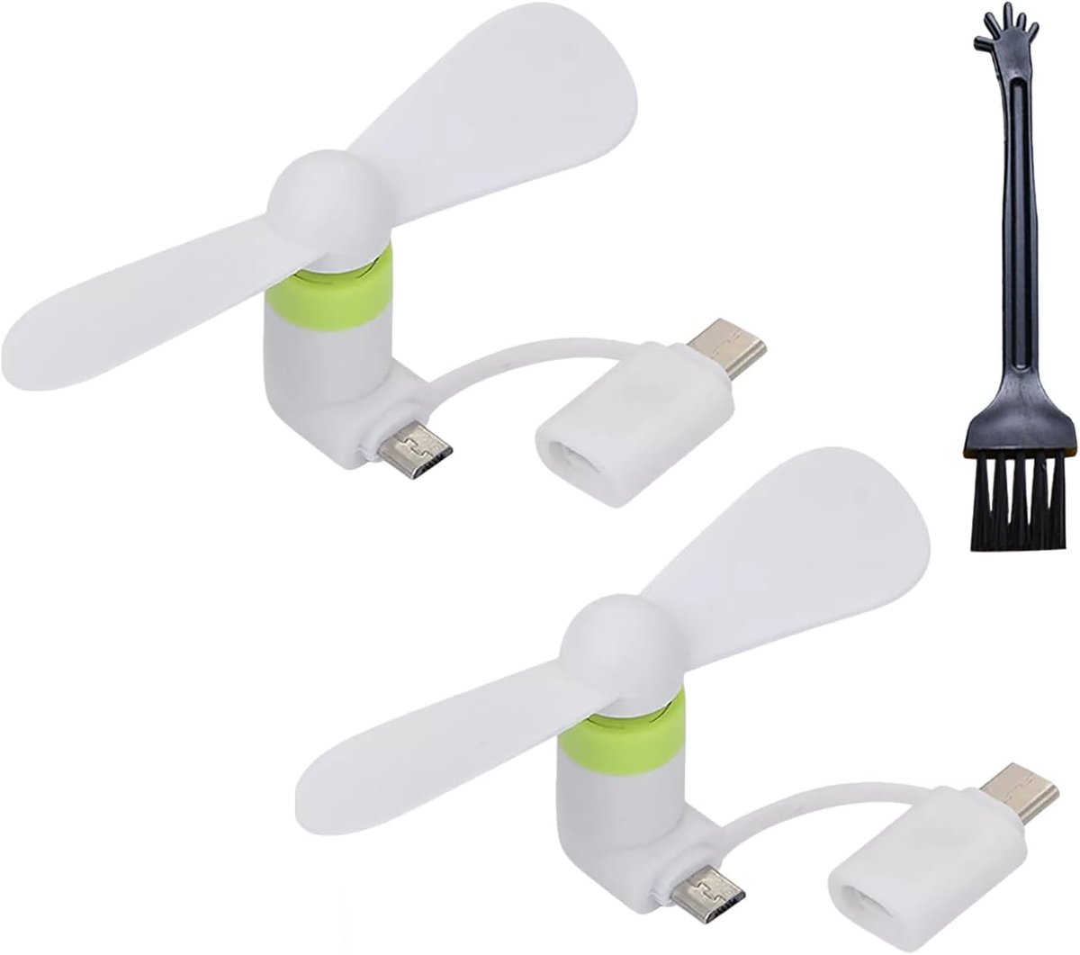 Thijox - Mini Mobiele Telefoon Ventilator 2-in-1, Draagbare USB Ventilator, Roterende Koeler voor Smartphone, Stil, Klein, TPE Materiaal, Verkrijgbaar