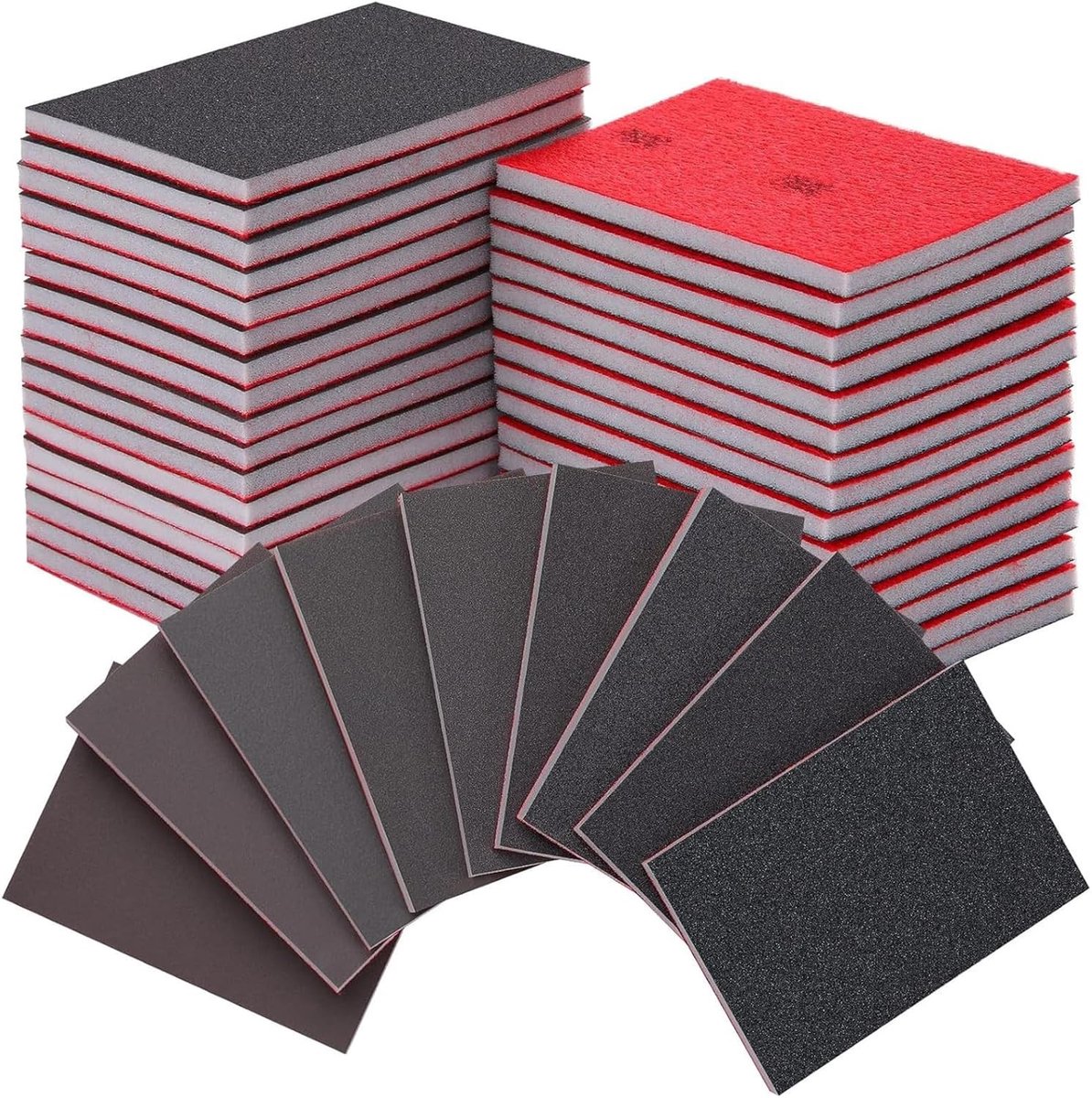 Spons voor schuren, schuurpapier voor droog en nat gebruik, schuurpads voor gipsplaten, metaal en verf, geschikt voor zacht hout, 180-3000 korrelgrootte
