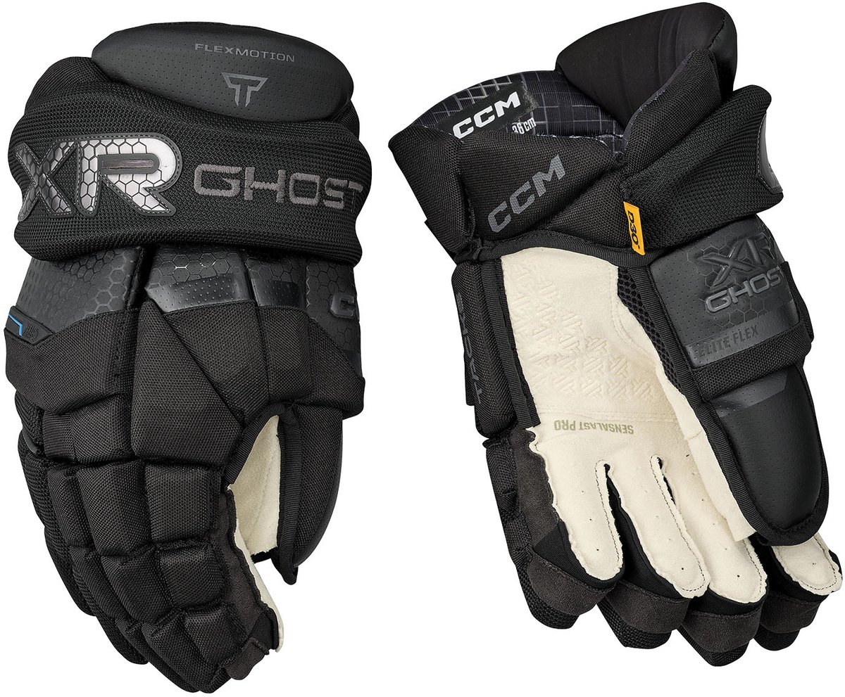 CCM Tacks XR Ghost IJshockeyhandschoenen - Senior - Maat 15 - Zwart/Grafietgrijs