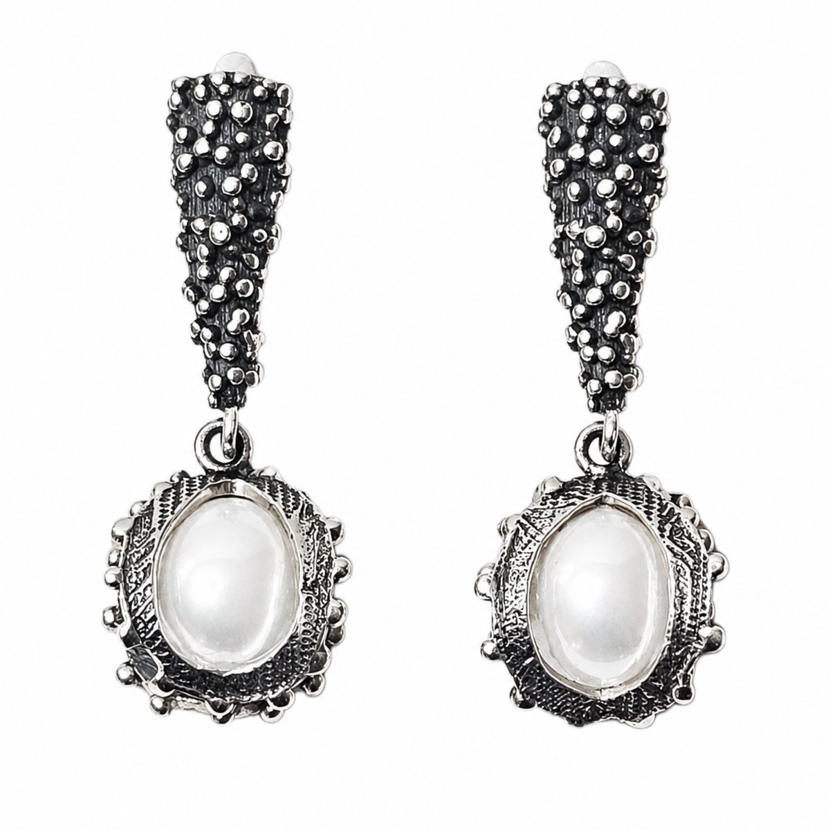 HAYAN Pearl zilveren oorbellen dames - 925 zilver met parel