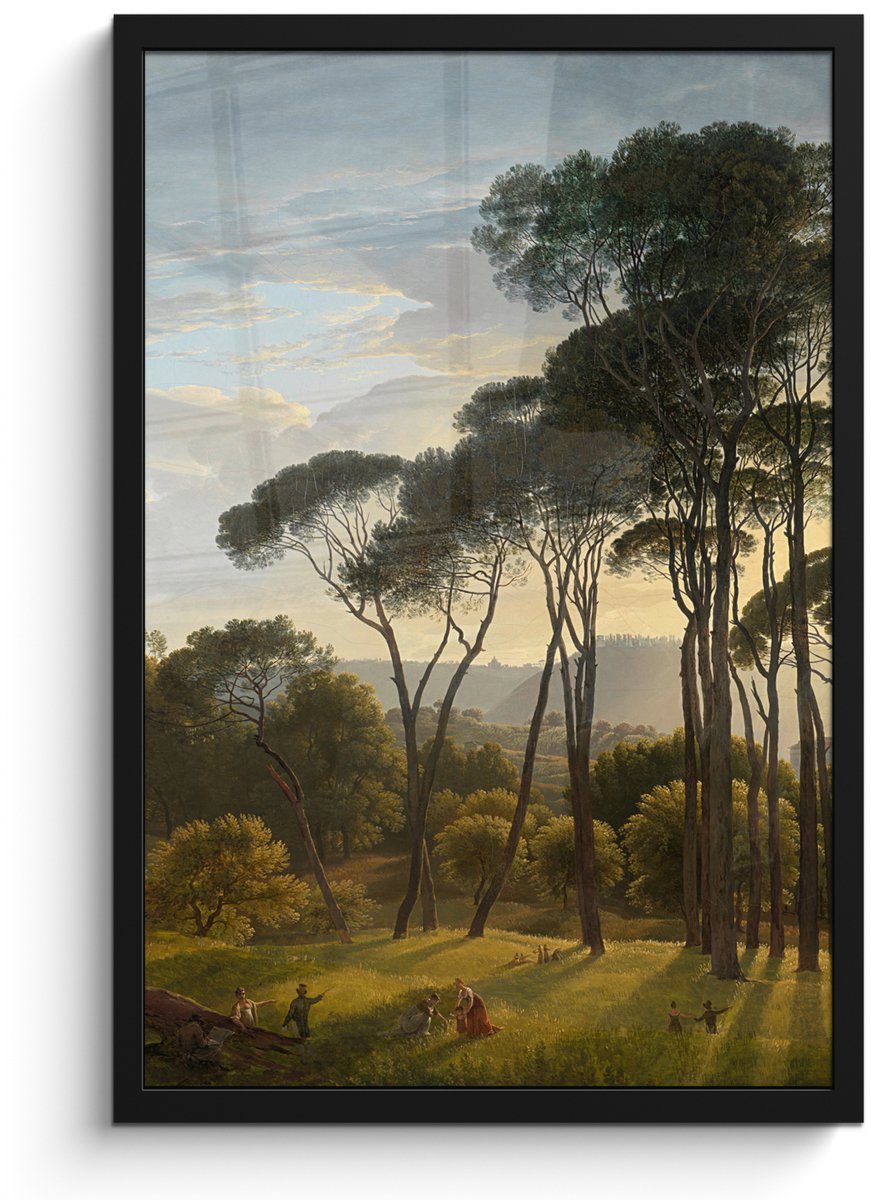 Poster in lijst - Fotolijst 40x60 cm - Posters - Italiaans landschap met parasoldennen - S