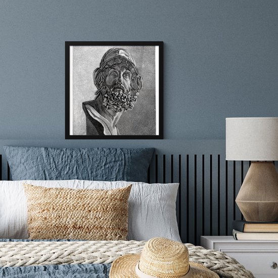Poster in lijst - Fotolijst 40x40 cm - Posters - Een illustratie van Ajax - Posterlijst zwart - Decoratie - Wanddecoratie woonkamer - Muurdecoratie slaapkamer