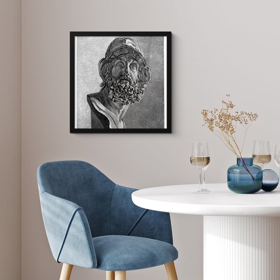 Poster in lijst - Fotolijst 40x40 cm - Posters - Een illustratie van Ajax - Posterlijst zwart - Decoratie - Wanddecoratie woonkamer - Muurdecoratie slaapkamer