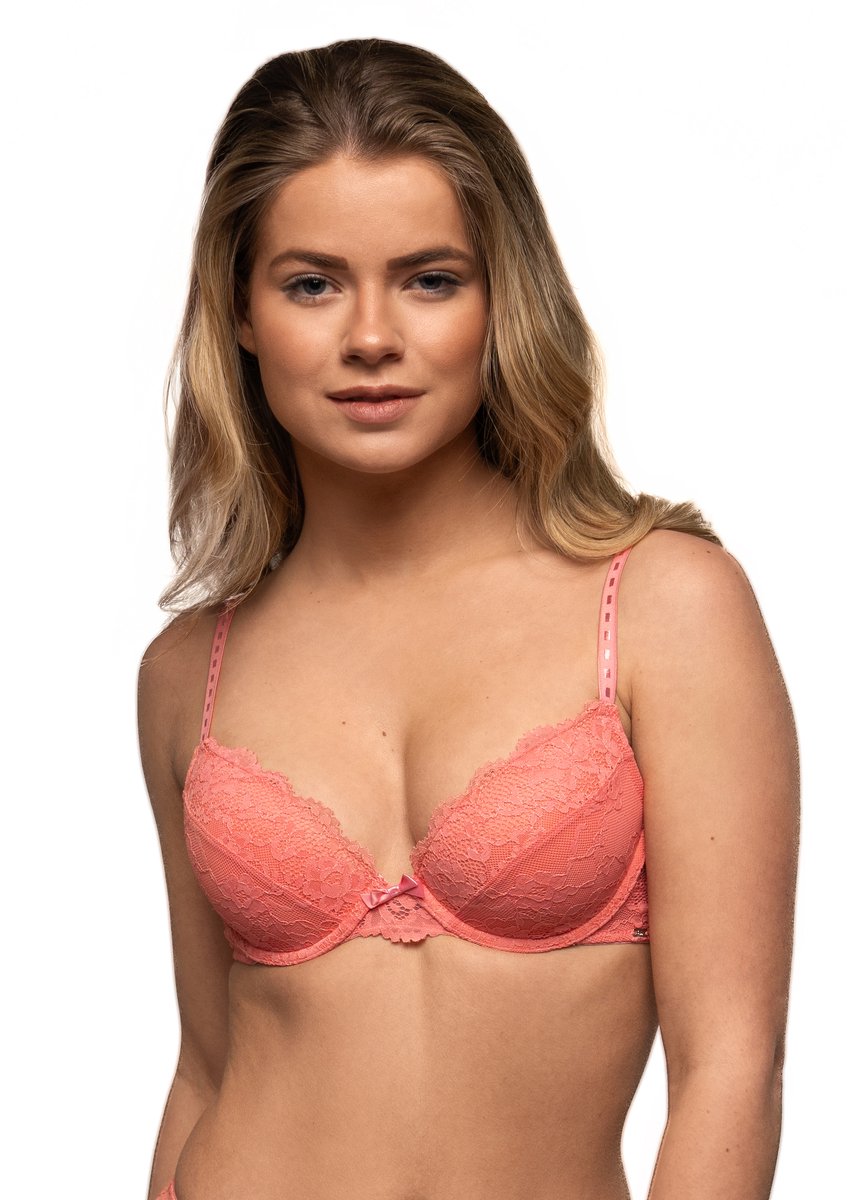 After Eden Molly Padded wire bra in recycled lace - BH - Recycled - Licht Koraal - 75D