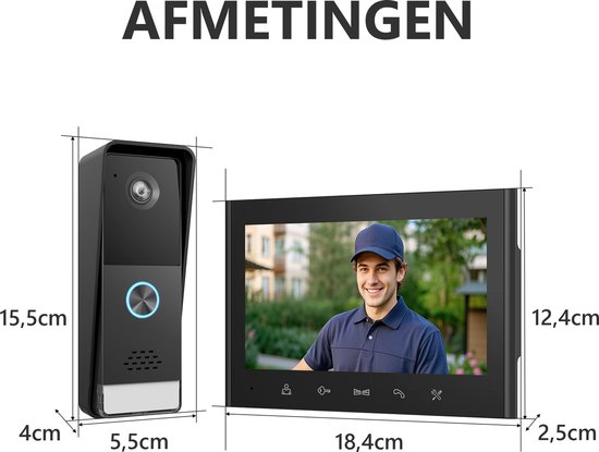 ELRO DV700 Video Deur Intercom - 1080P HD Camera - Opnamefunctie - 7 Inch Kleurenscherm van Elro — afbeelding 5