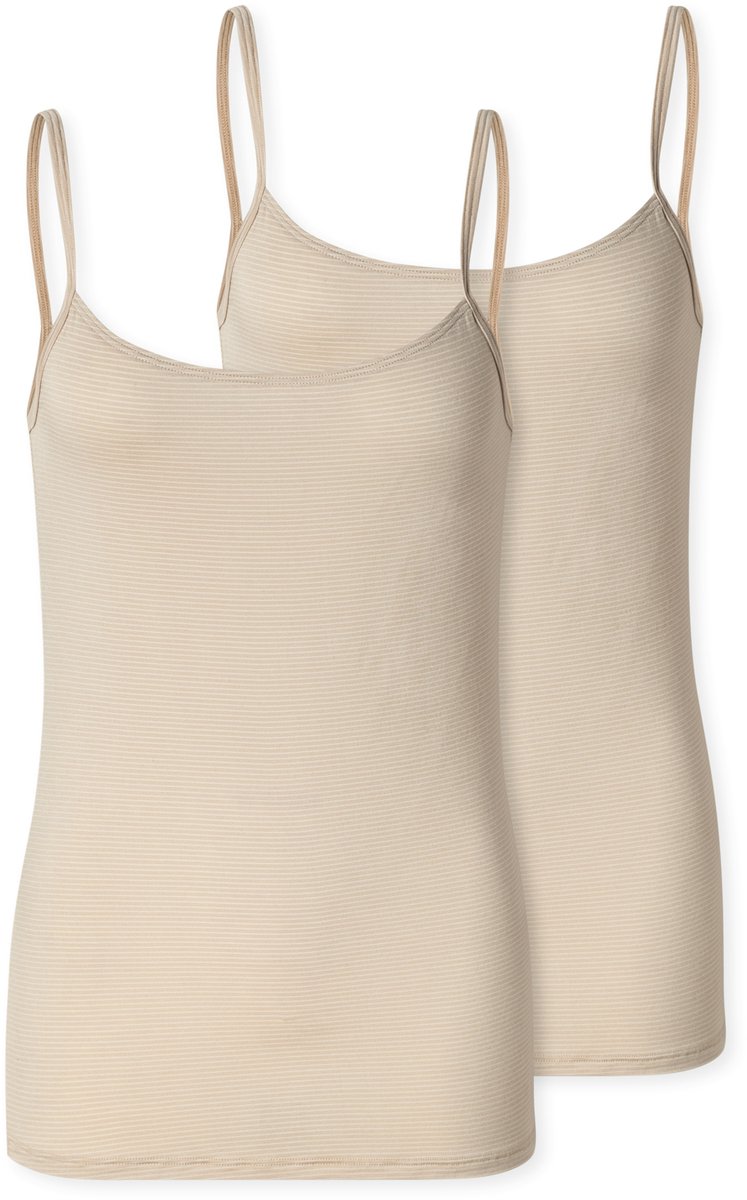 Schiesser 2PACK Spaghettitop Dames Onderhemd - zand beige