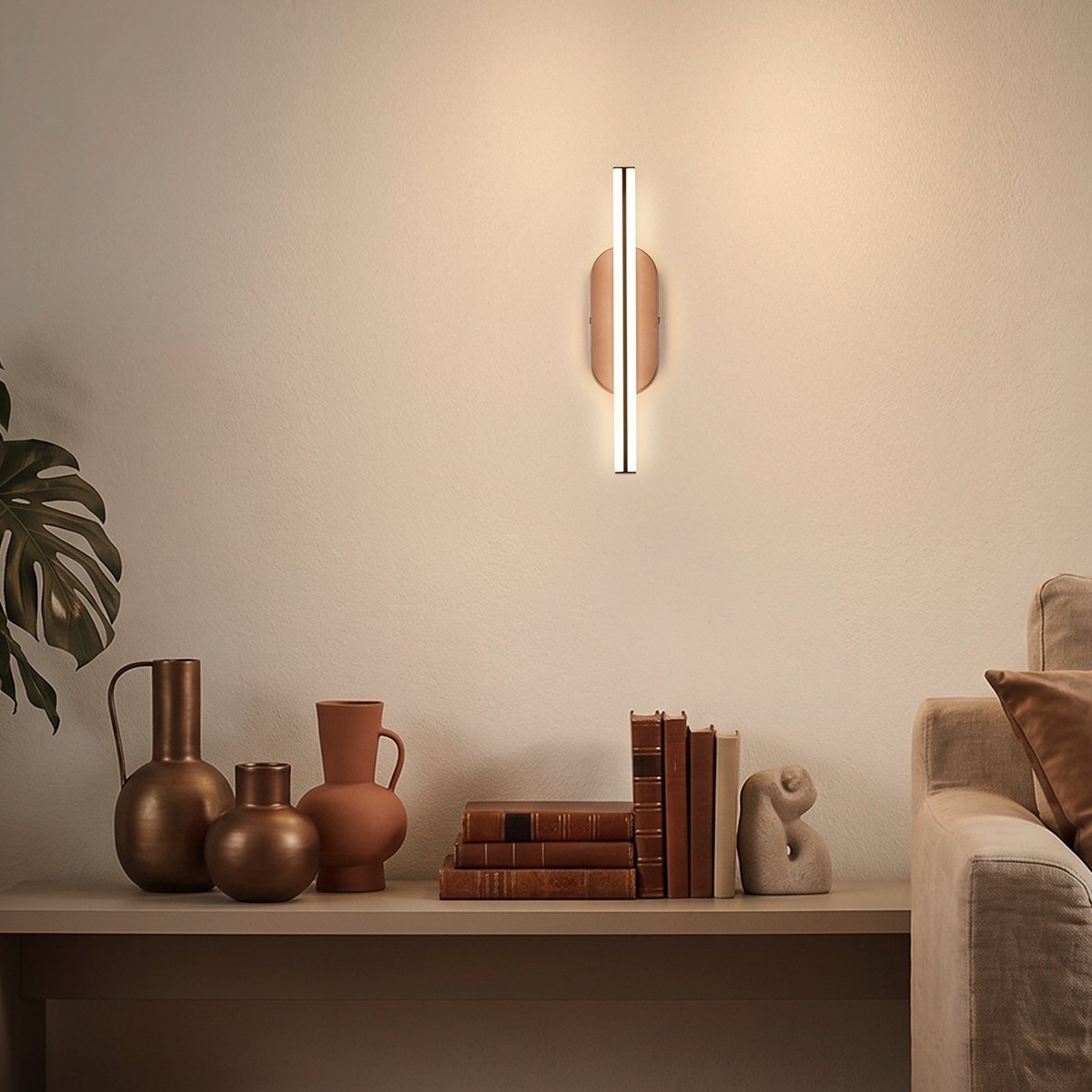 BRILONER Ruth - Wandlamp binnen woonkamer - design lamp - warm wit licht - plafondlamp - antraciet & brons metallic - 30cm