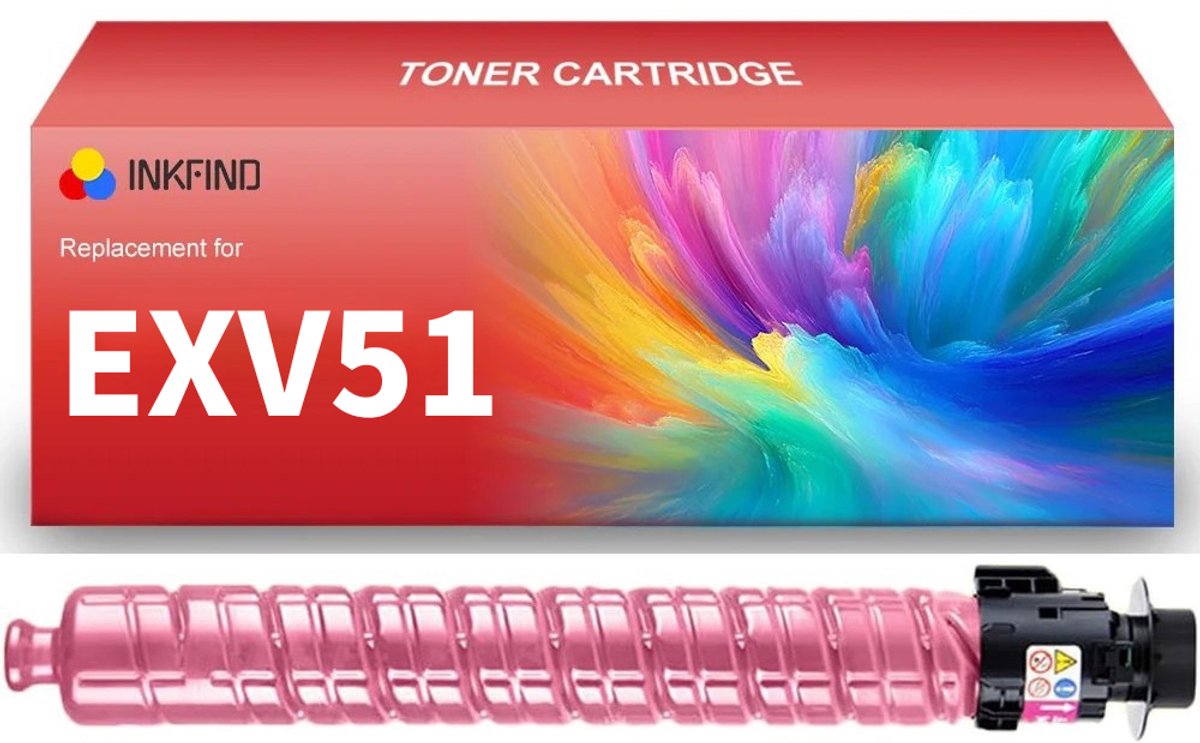 INKFIND EXV51 Magenta tonercartridge compatibel met Canon C-EXV51 EXV51 Magenta geschikt voor Canon imageRUNNER ADVANCE C5535/C5535i/C5535F/C5540/C5540i/C5540F/C5550/C5550i/C5550F/C5560/C5560i/C5560F - 1-pack Magenta