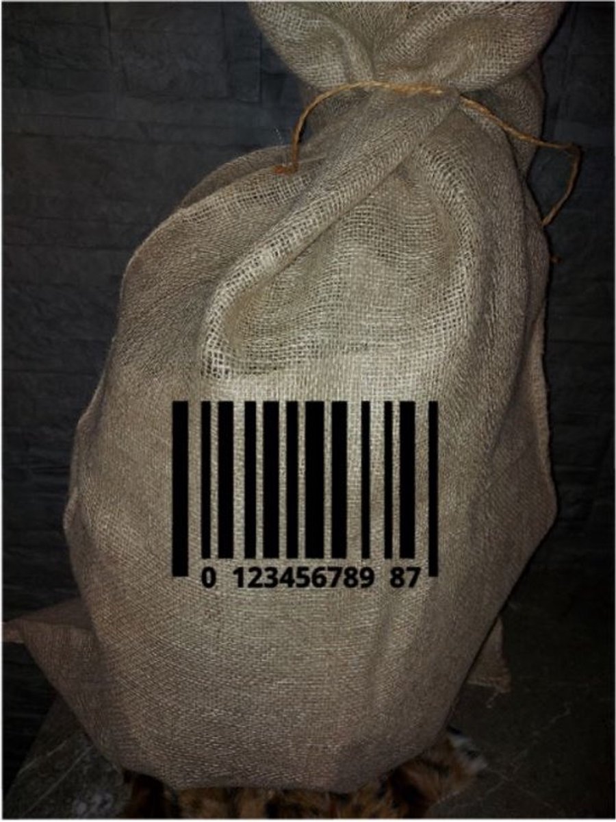 Bedrukte sinterklaaszak, Jute zak, Sinterklaaszak met streepjes code, Grote jute zak, Grote Sinterklaaszak