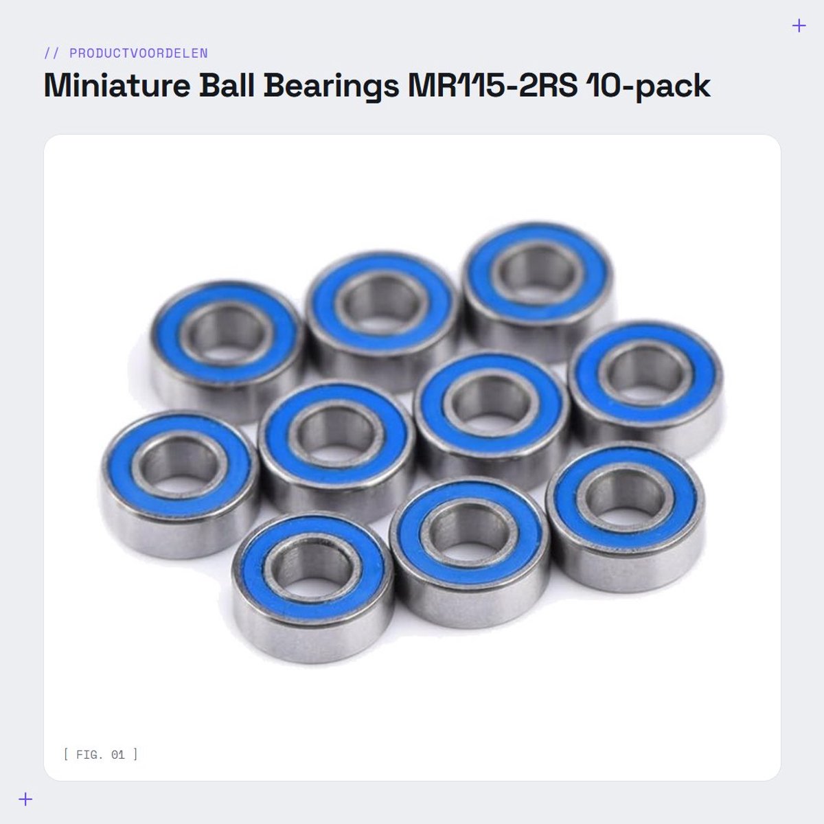 Dailygoods - Miniature Ball Bearings - MR115-2RS - 10-pack - 5 x 11 x 4 mm - Perfect voor 3D Printers - Geschikt voor Modelbouw - Ideaal voor Elektris...