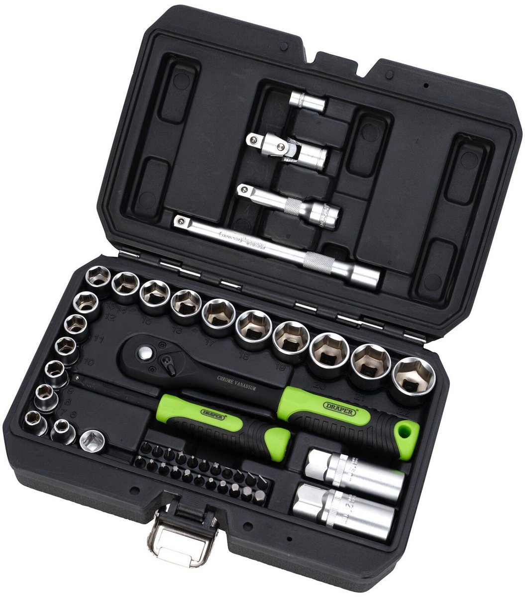 Draper doppen- en bitset - 1/4 en 3/8 inch - 48-delig
