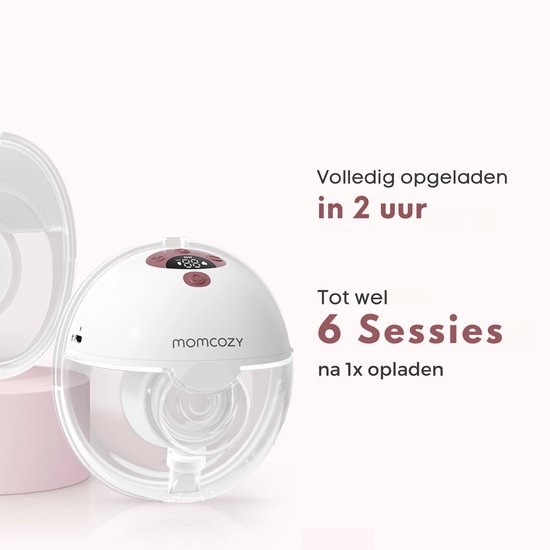 Momcozy M5 Smart - Handsfree Borstkolf - 2 Stuks - Elektrisch - Stil & Compact - Met Borstschild Inserts - Wit/Rood van Momcozy. — afbeelding 4