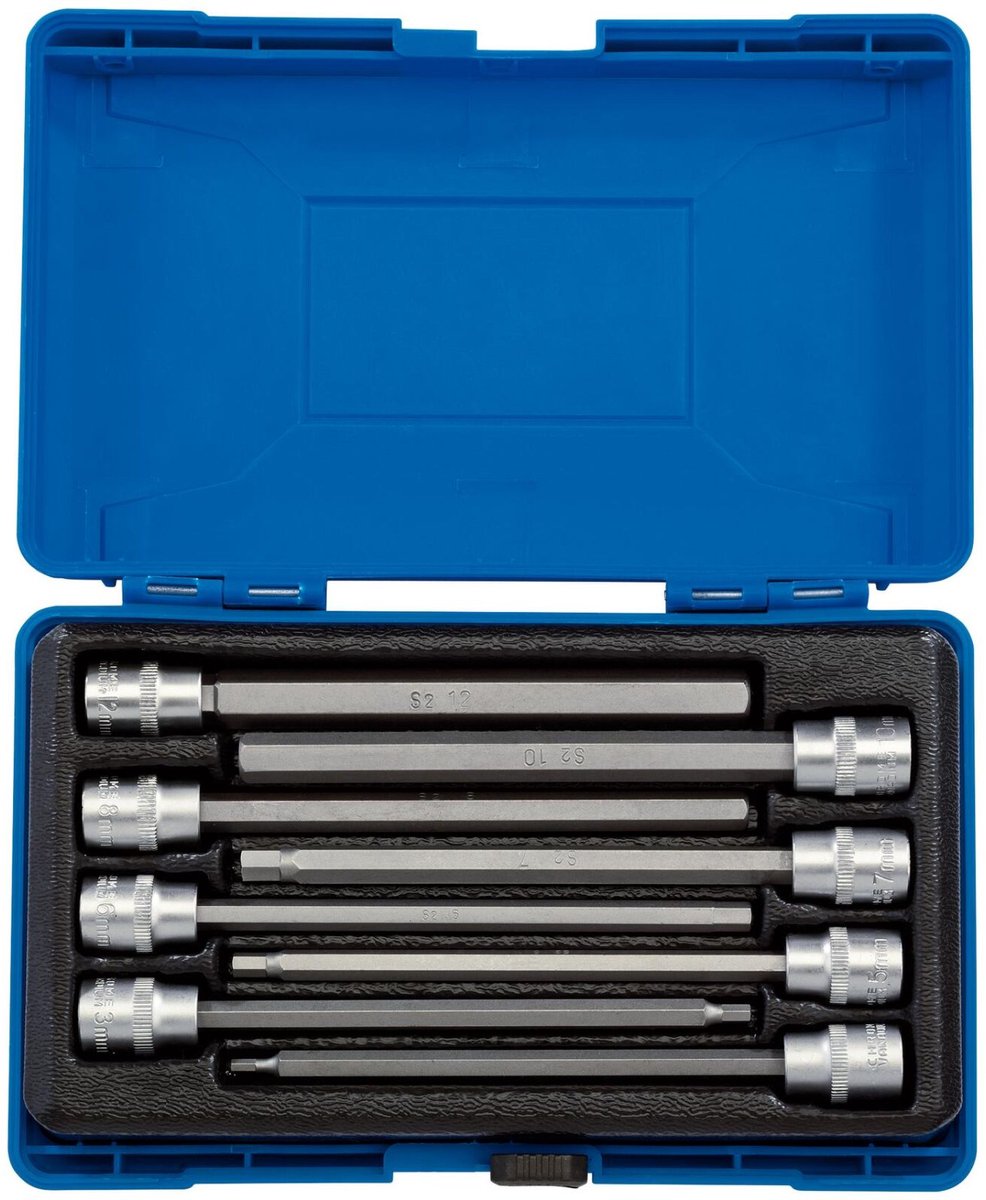 Draper 3/8" lange inbus doppenset in koffer, 8-delig