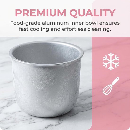Ijsmachine zelf vriezend-softijs machine voor thuis - Maak snel zelfgemaakte bevroren yoghurt en desserts in 15 minuten - Compact ontwerp voor één portie, ideaal voor kinderkamers en keukens - Roze - 14x14x16 cm — afbeelding 4