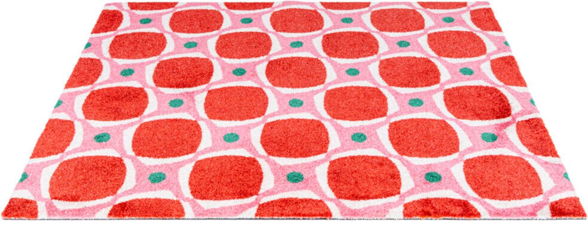 Droogloopmat Binnen Glam Groovy Grid 60x100cm – Wasbare Deurmat met Antislip – Hoge Vochtopname – 100% Polyamide