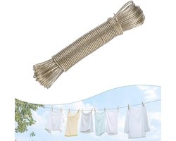 Waslijn Camping- Waslijn- Drooglijnen- Stalen draadkabel - Waslijn voor het drogen van kleding en beddengoed - Waslijn met stalen kern - Reiswaslijn - Draagbare waslijn