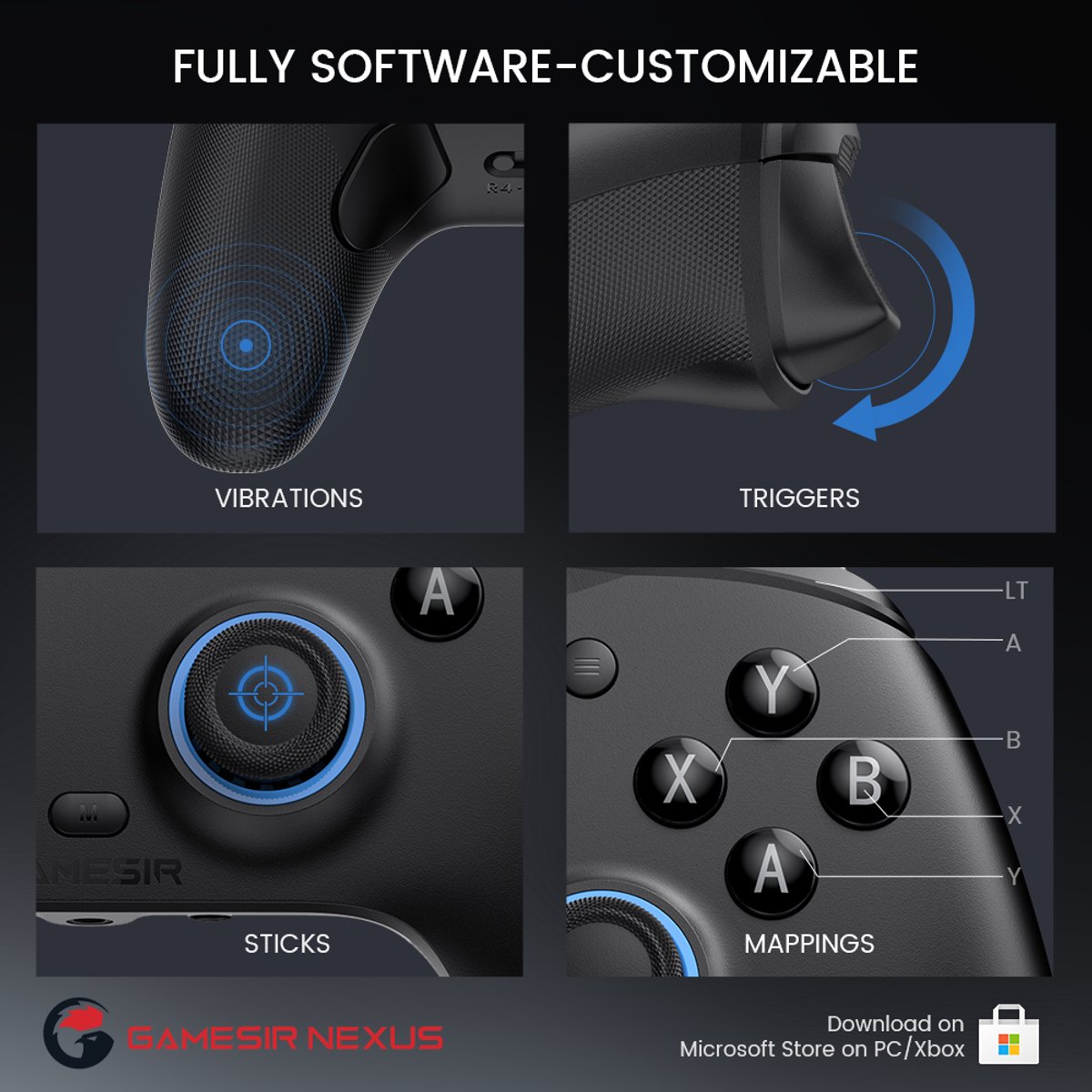 GameSir G7 SE - Bedrade Controller - Hall Effect - Verwisselbare frontplaat - Xbox, PC & Android - Zwart – foto 8