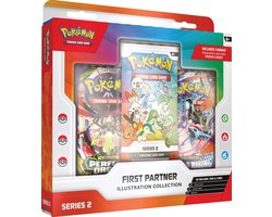 Pokémon Kaarten - First Partner Illustration Collection 2 - Booster Bundle - 3 Booster Packs - 3 Illustration Rare-stijl Promokaarten + 1 Stickervel - TCG - Pokemon Box - Cards - Pokemon Speelgoed - Pack - Mega Evolution Chaos Rising - Perfect Order
