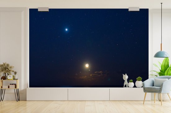 Papier peint Papier peint photo en vinyle - Vénus et la lune dans le ciel largeur 390 cm x hauteur 260 cm - Tirage photo sur papier peint (disponible en 7 tailles)