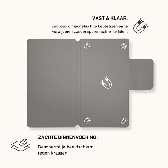 Lunso ReMarkable Paper Pro Move Slim magnetisch sleepcover PU leer hoes - Lavendel van Lunso — afbeelding 3