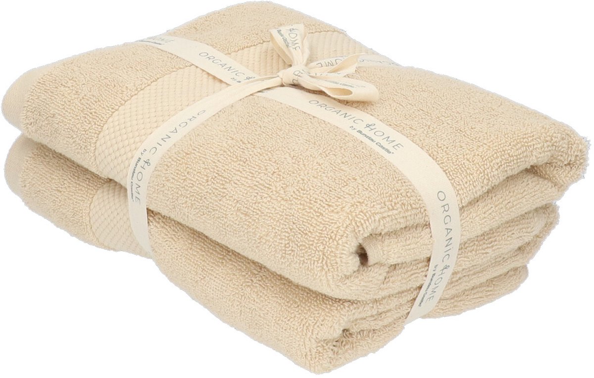 Set van 2 Organic Home badhanddoeken 50 x 100 cm – Beach Sand