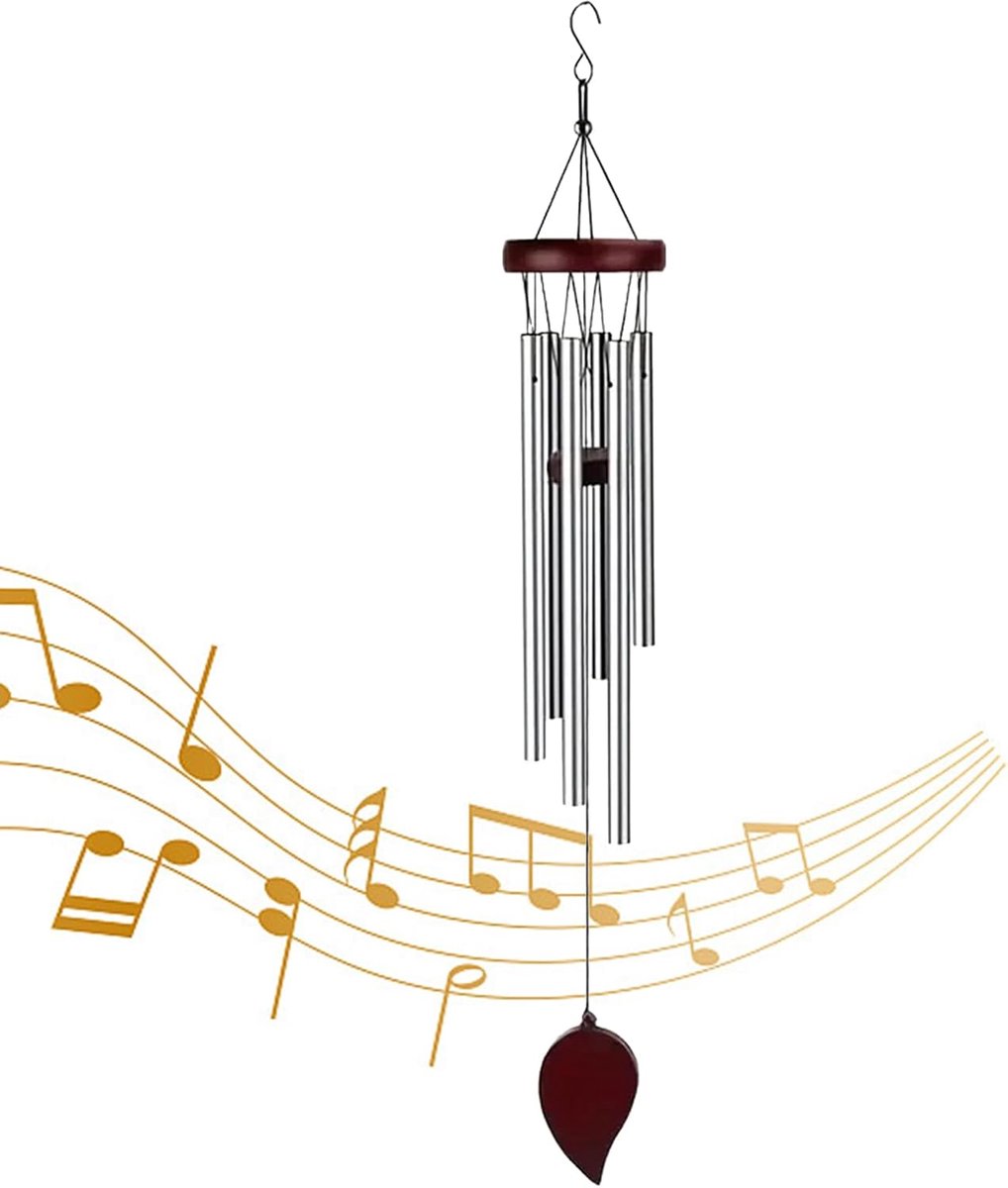 Windgong voor buiten, hangend, windgong voor buiten, aluminium buizen, windspel, metalen windgong van metaal, binnenplaats, terras en woondecoratie, rood, 70 cm Butyeak