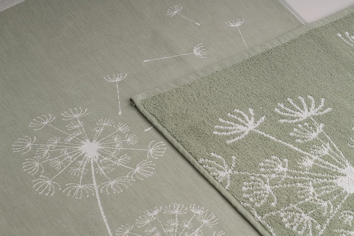 Vaatdoeken - 100% katoen - 6X 50x70cm en 6X 50x50cm - Oeko-Tex gecertificeerd (Pusteblume, Groen)