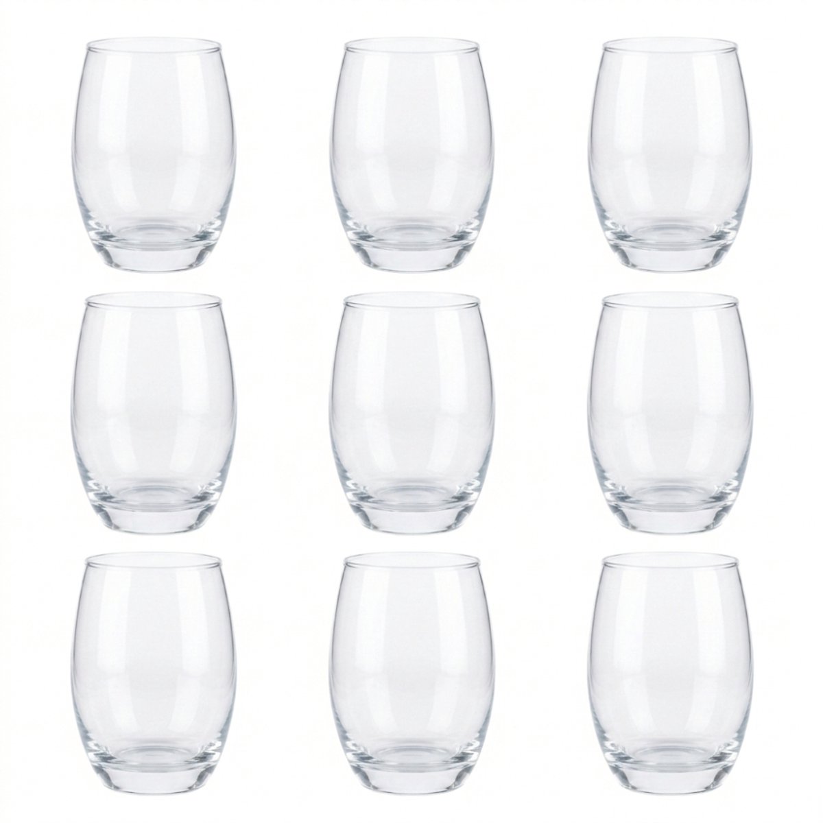 Tumblerglazen – 450 ml – Transparant – Set van 9 – Drinkglazen