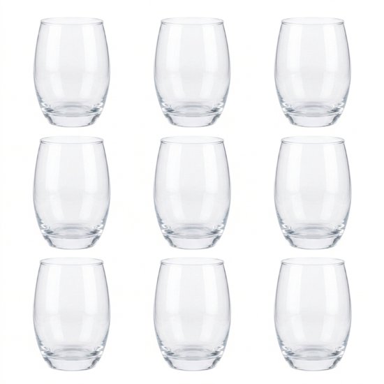Verres tumbler – 450 ml – Transparent – Lot de 9 – Verres à boire