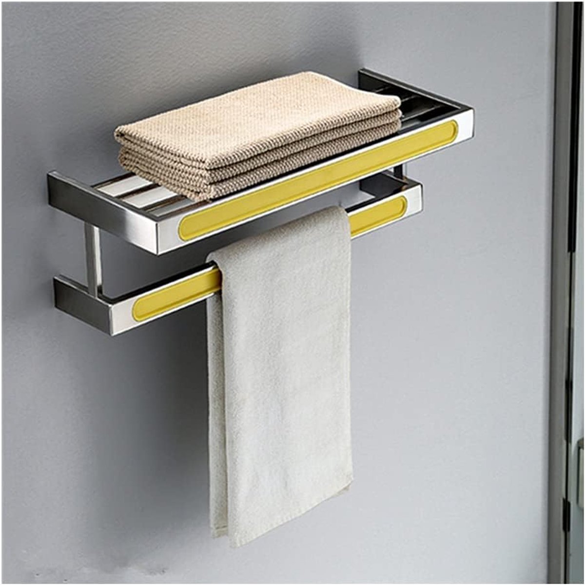 Handdoekrek Handdoekenrek Handdoekenrek Badkamer Handdoekrek Houder met Handdoekstang, 304 Roestvrij Staal & PC Vast Type Bad Hardware Accessoires, Handdoekopslag Houder Badkamer