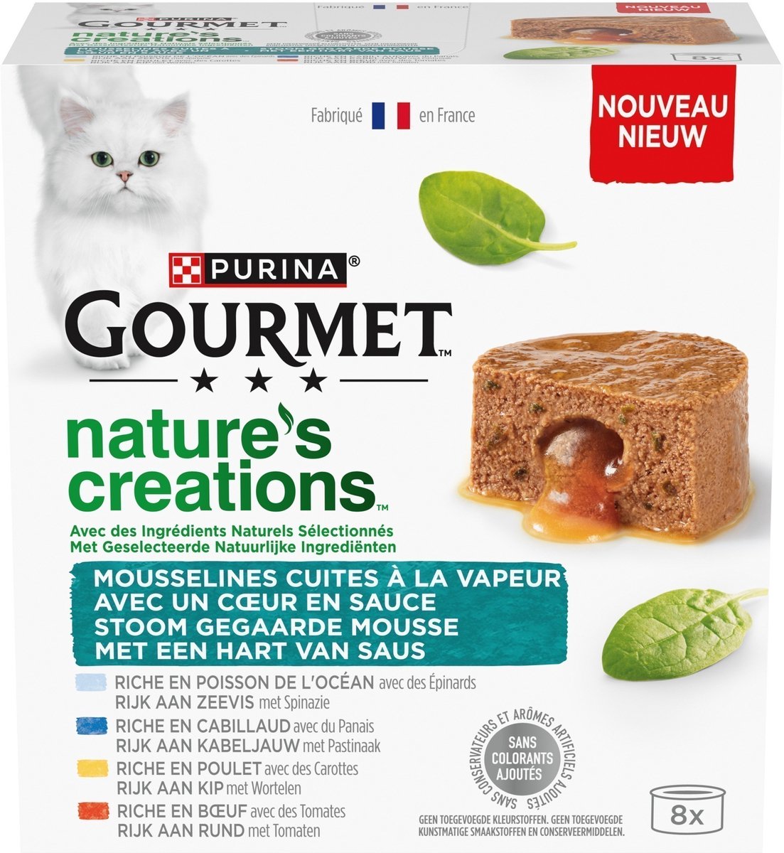 Gourmet Gourmet Hart Van Saus - Natvoeding Katten - 8X85 Gr, Rijk aan Kip, Rund of Vis