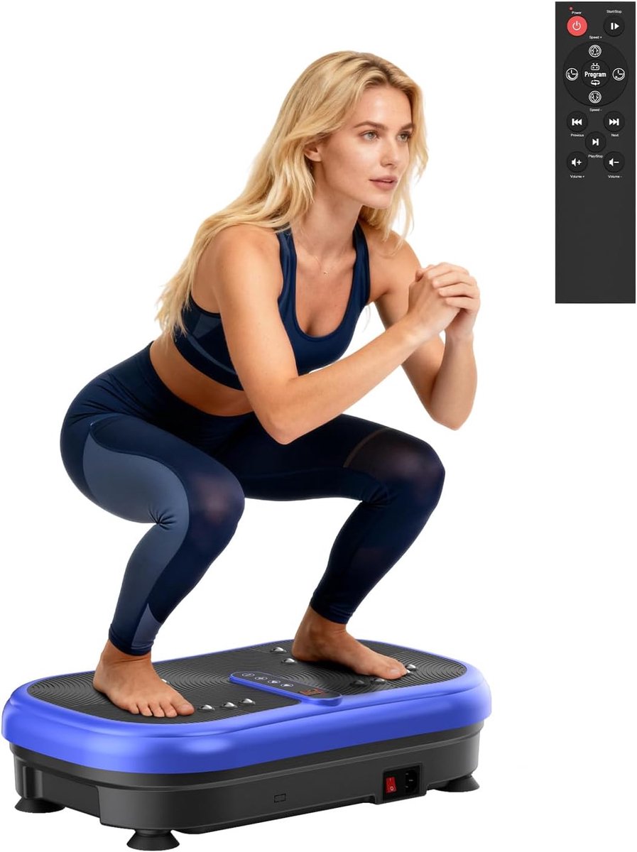 Trilplaat - Vibratieplatform - Thuis sporten - 120 niveaus - 13 cm dun - Zilver-zwart